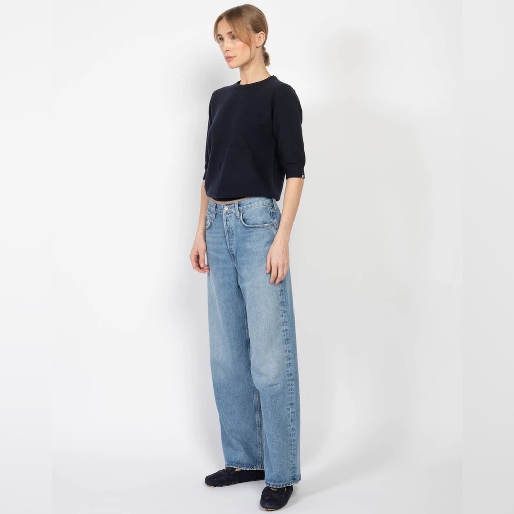 Agolde blue low slung baggy jeans